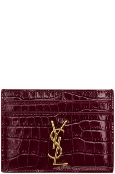 ysl burgundy card holder